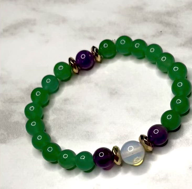 Green Aventurine & Amethyst Bracelet