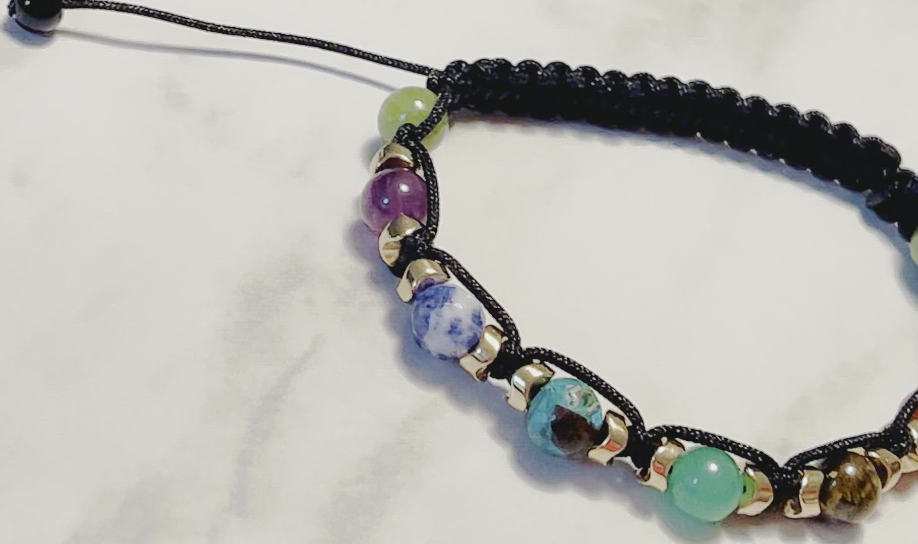 Chakra & Jade Macramé Bracelet