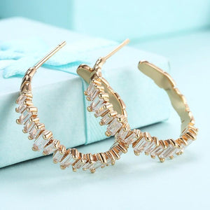 18K Gold Abstract Crystal Earrings