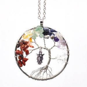 Chakra Crystal "Keep Close" Tree of Life Necklace