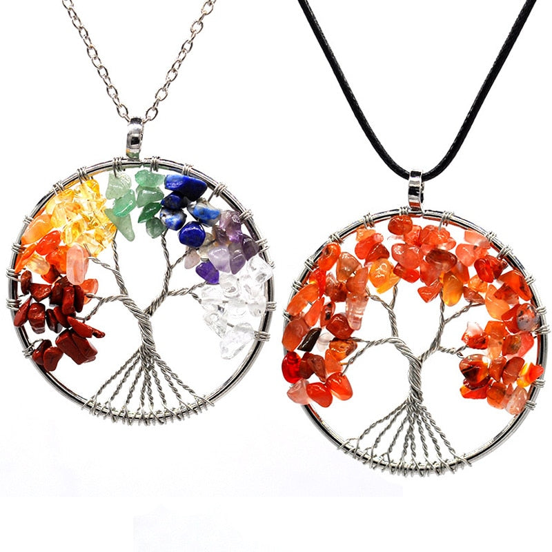 Amazon.com: Jovivi 7 Chakra Tree of Life Tumbled Gemstone Healing Crystals  Necklace & Earrings & Chakra Bracelet Sets, Mothers Day Gifts (4pcs: Tree  of Life Necklace & Earrings & 7 Chakras Bracelet):