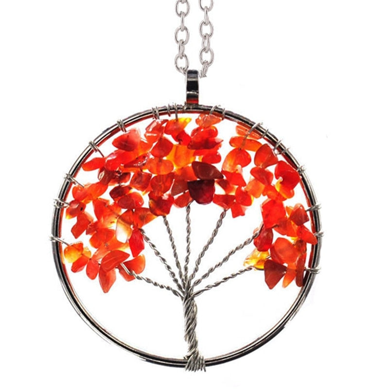 Chakra Crystal "Keep Close" Tree of Life Necklace