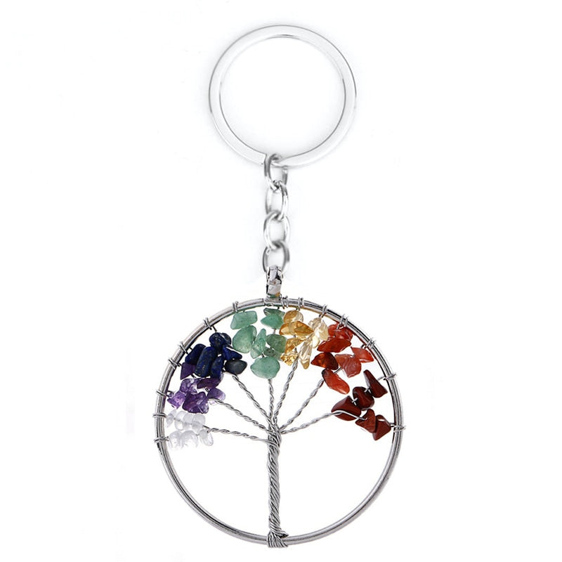 Chakra Crystal "Keep Close" Tree of Life Necklace