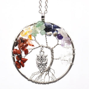 Chakra Crystal "Keep Close" Tree of Life Necklace