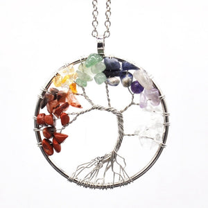 Chakra Crystal "Keep Close" Tree of Life Necklace