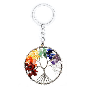 Chakra Crystal "Keep Close" Tree of Life Necklace