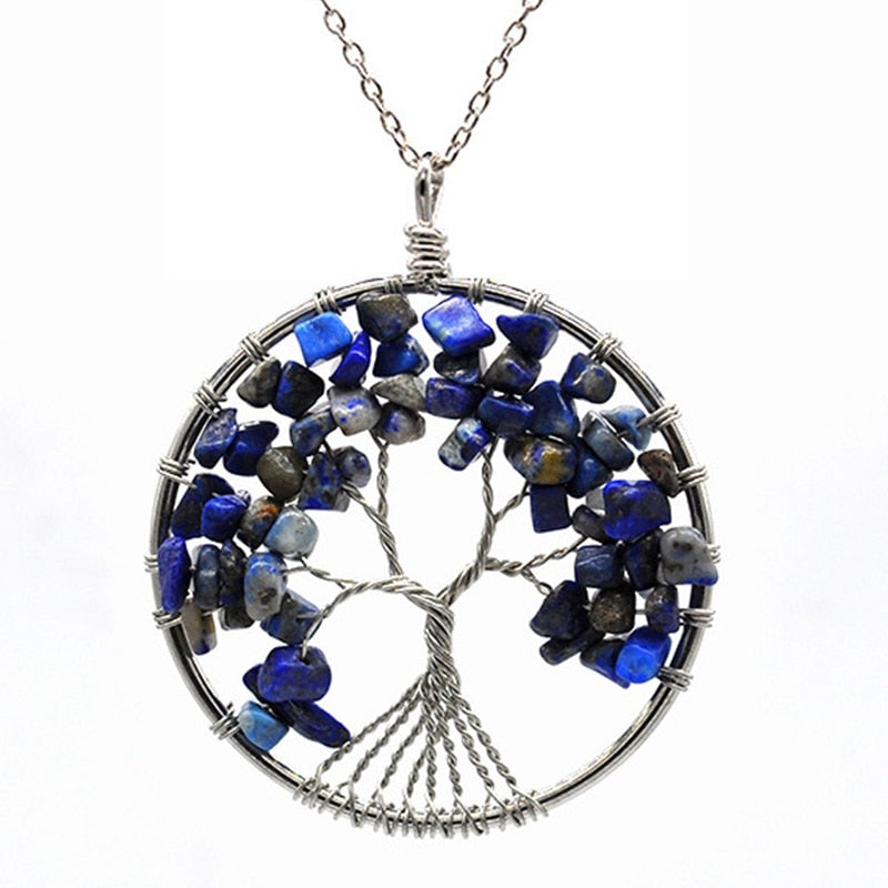 Chakra Crystal "Keep Close" Tree of Life Necklace