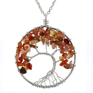 Chakra Crystal "Keep Close" Tree of Life Necklace