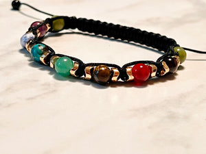 Chakra & Jade Macramé Bracelet