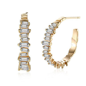 18K Gold Abstract Crystal Earrings