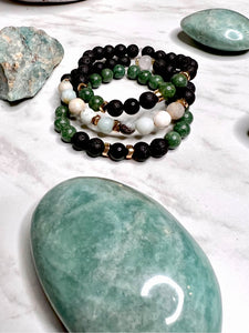 Bracelets Featured on IG Jade, Jasper and Amazonite Set of 3