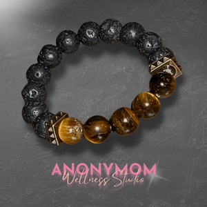 Strength and Power TigersEye and LavaStone Bracelet