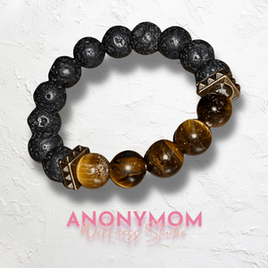 Strength and Power TigersEye and LavaStone Bracelet